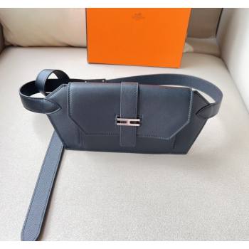Hermes Elan Pocket 24 Pouch Belt in Swift Leather Black/Silver 2024 (99-240510101)