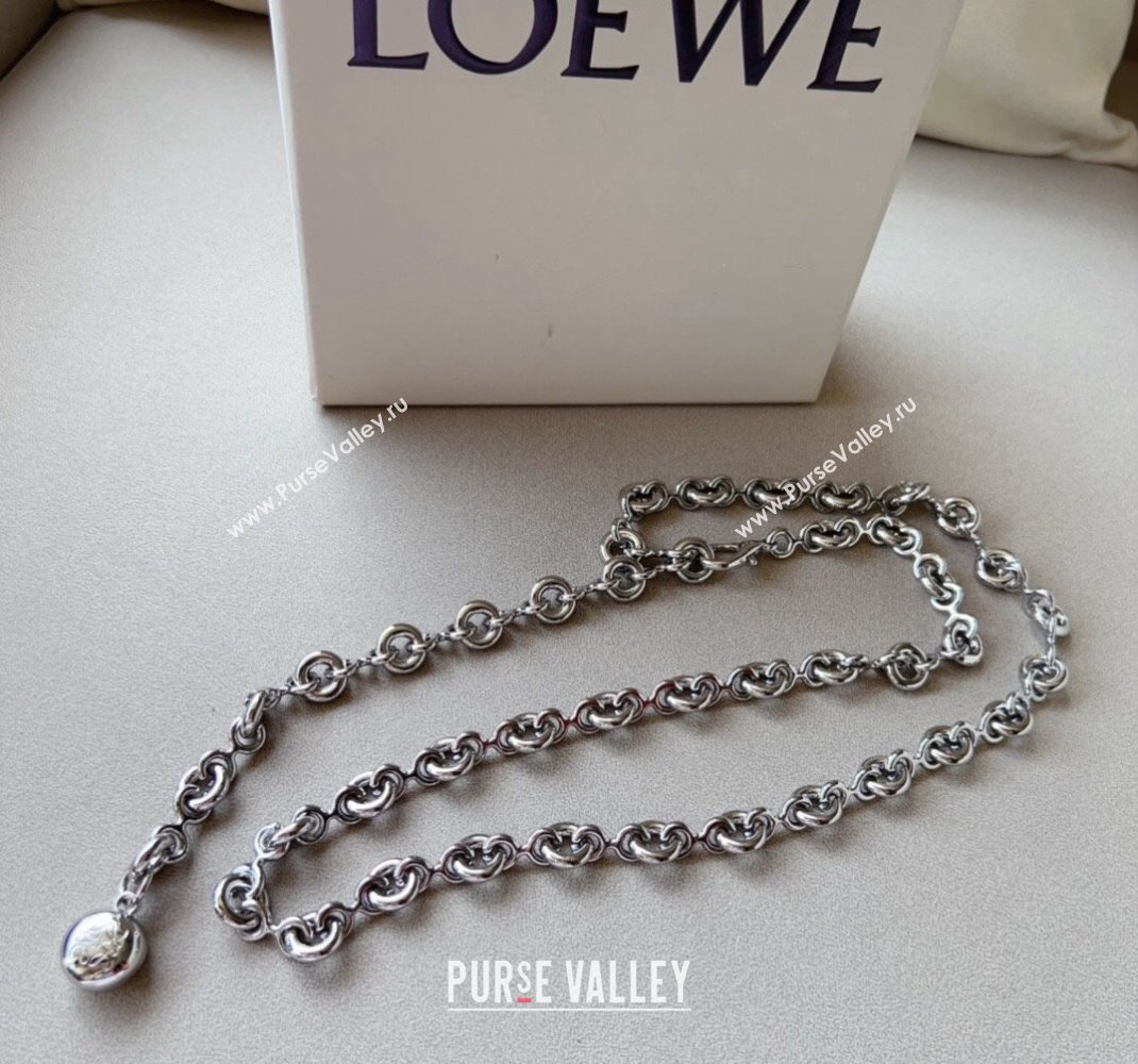 Loewe Donut Chain Belt Silver 2024 0510 (99-240510105)