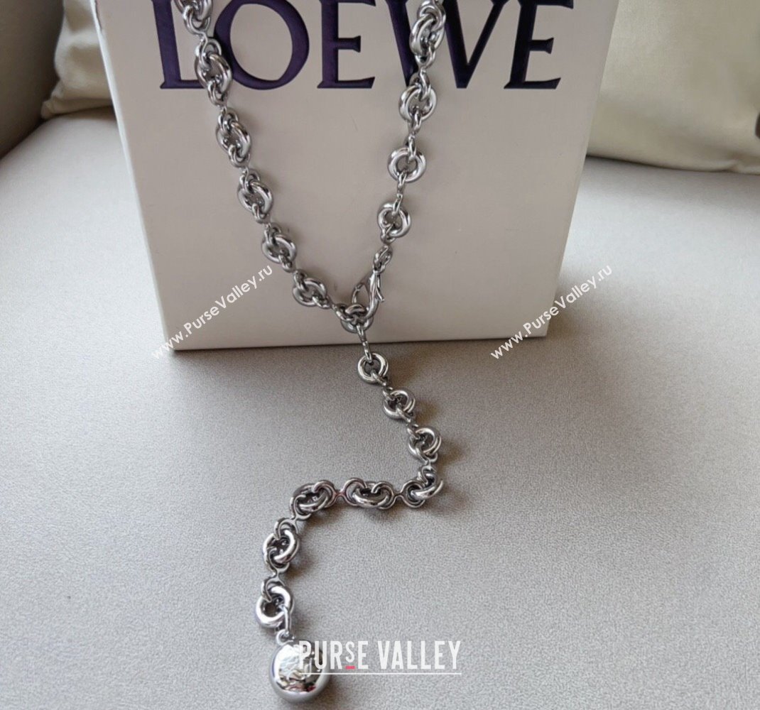 Loewe Donut Chain Belt Silver 2024 0510 (99-240510105)