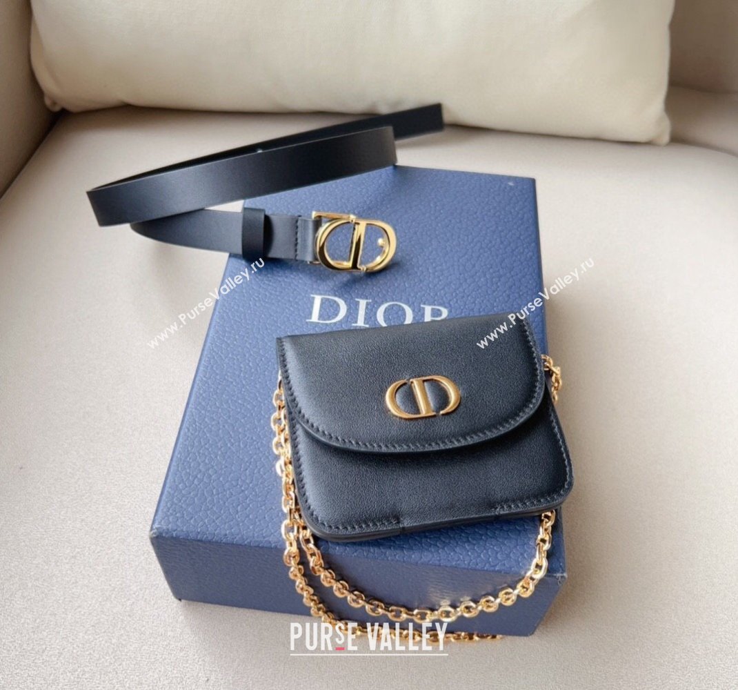 Dior 30 Montaigne Removable Pouch Belt 2cm Black 2024 0510 (99-240510106)