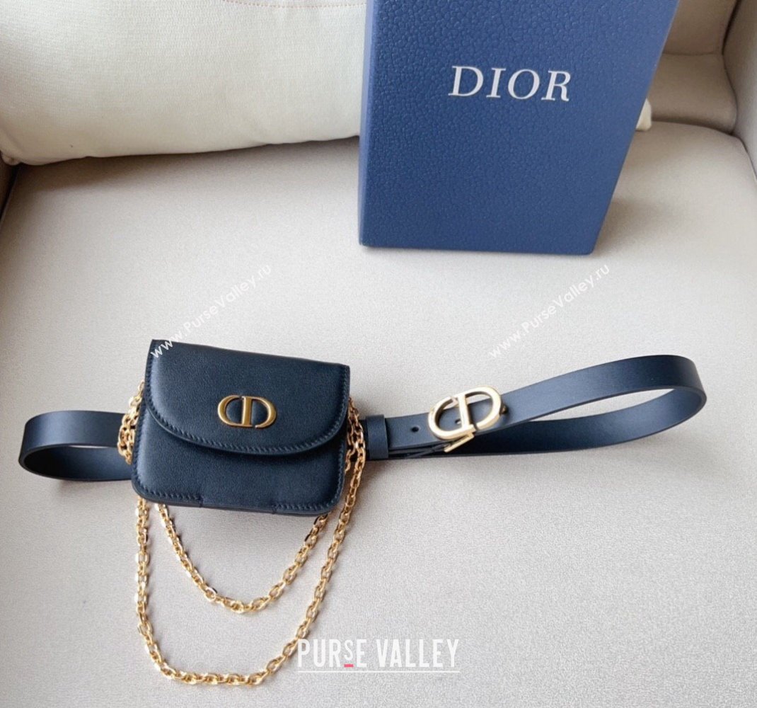 Dior 30 Montaigne Removable Pouch Belt 2cm Black 2024 0510 (99-240510106)