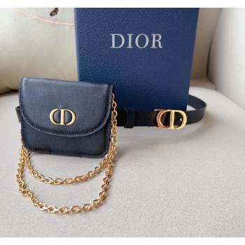 Dior 30 Montaigne Removable Pouch Belt 2cm Black 2024 0510 (99-240510106)