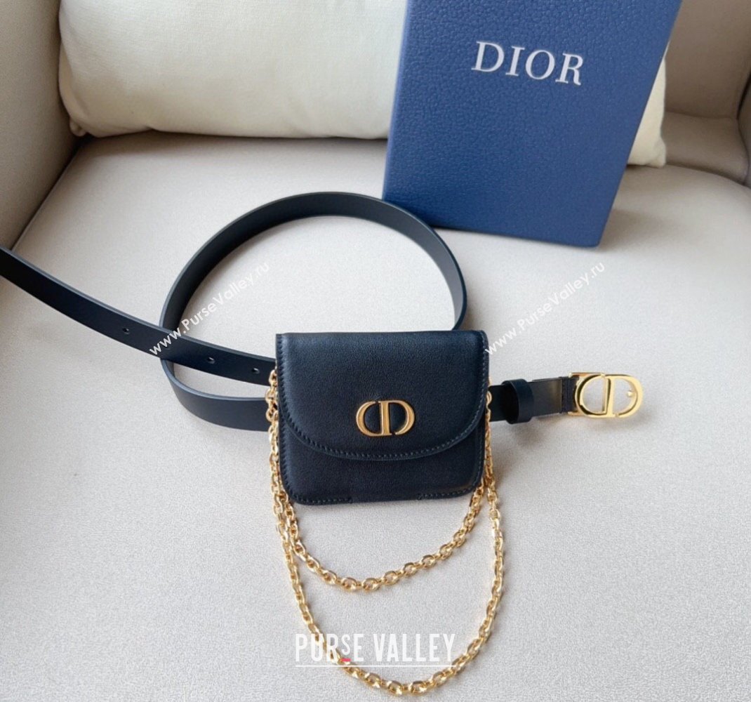 Dior 30 Montaigne Removable Pouch Belt 2cm Black 2024 0510 (99-240510106)