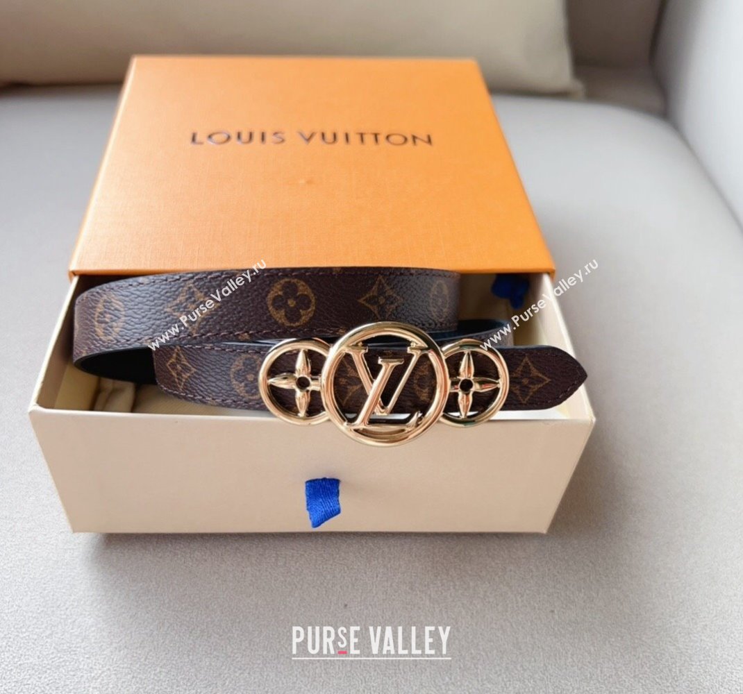 Louis Vuitton LV Trio Reversible Belt 2cm with Monogram Flower Black 2024 (99-240510059)