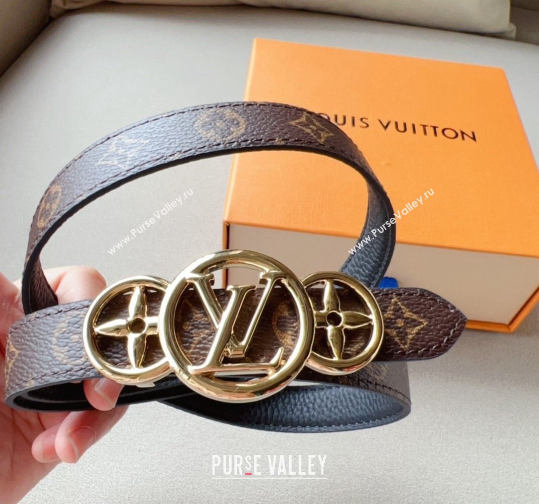 Louis Vuitton LV Trio Reversible Belt 2cm with Monogram Flower Black 2024 (99-240510059)