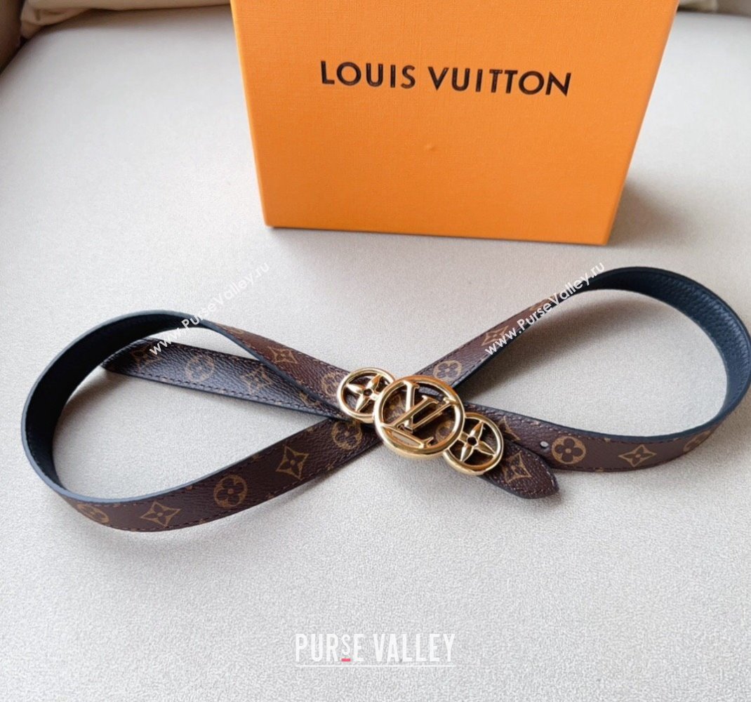 Louis Vuitton LV Trio Reversible Belt 2cm with Monogram Flower Black 2024 (99-240510059)