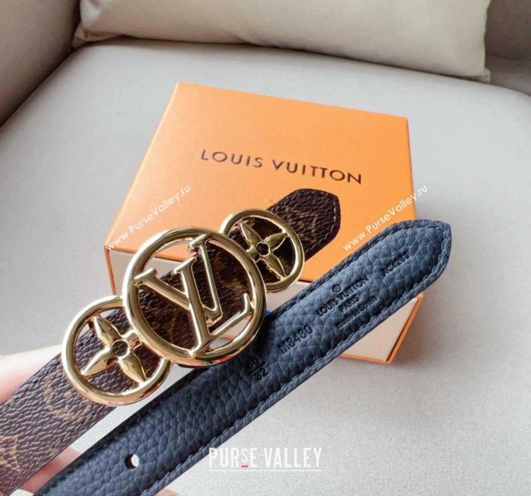 Louis Vuitton LV Trio Reversible Belt 2cm with Monogram Flower Black 2024 (99-240510059)