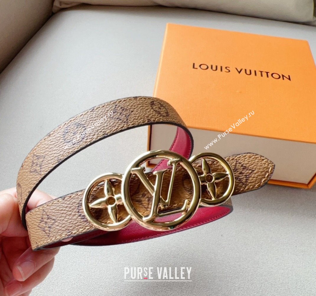 Louis Vuitton LV Trio Reversible Belt 2cm with Monogram Flower Red 2024 (99-240510060)