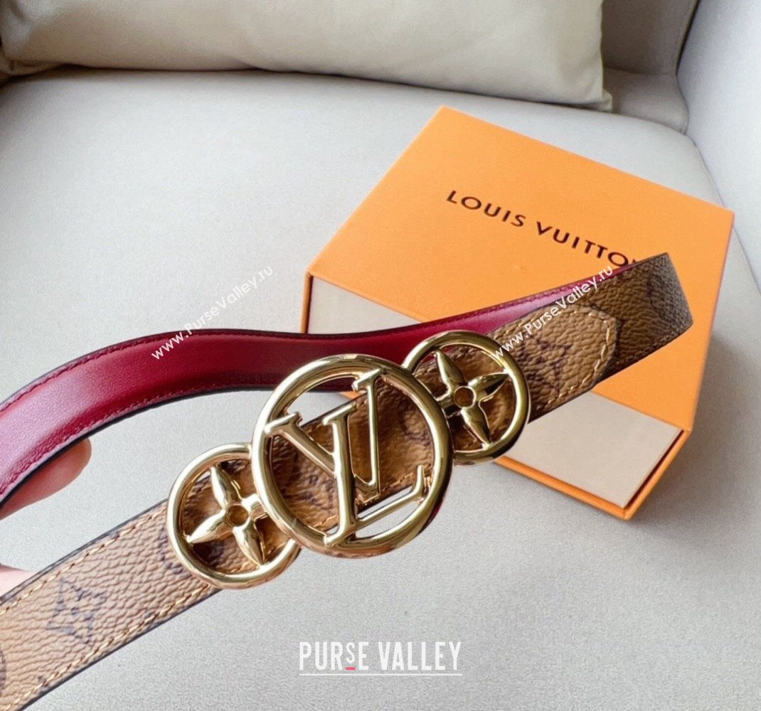 Louis Vuitton LV Trio Reversible Belt 2cm with Monogram Flower Red 2024 (99-240510060)