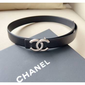 Chanel Calfskin Leather Belt 3cm with Metal CC Black 2024 051002 (99-240510047)