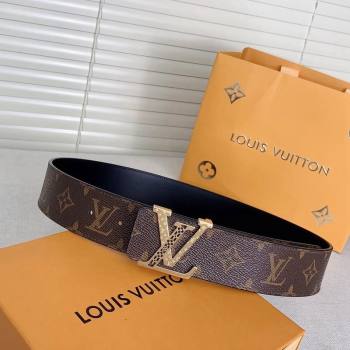 Louis Vuitton Mens Belt 4cm with LV Buckle Classic Monogram 2024 0510 (99-240510002)