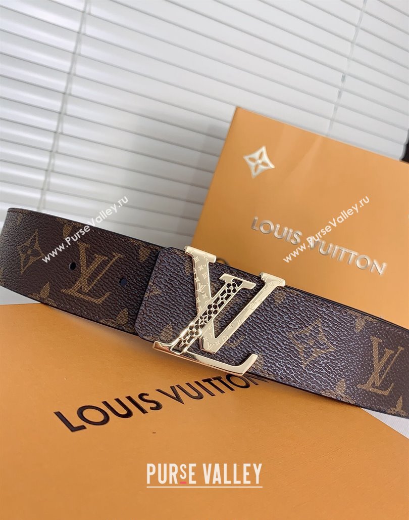 Louis Vuitton Mens Belt 4cm with LV Buckle Classic Monogram 2024 0510 (99-240510002)