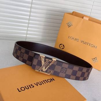 Louis Vuitton Mens Belt 4cm with LV Buckle Damier Ebene 2024 0510 (99-240510003)