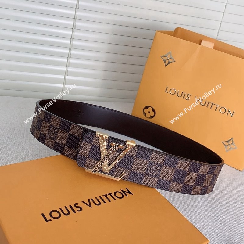 Louis Vuitton Mens Belt 4cm with LV Buckle Damier Ebene 2024 0510 (99-240510003)