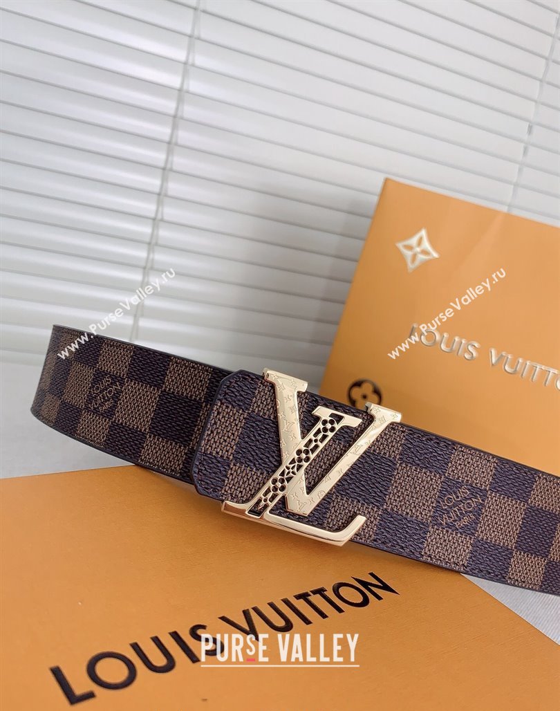 Louis Vuitton Mens Belt 4cm with LV Buckle Damier Ebene 2024 0510 (99-240510003)