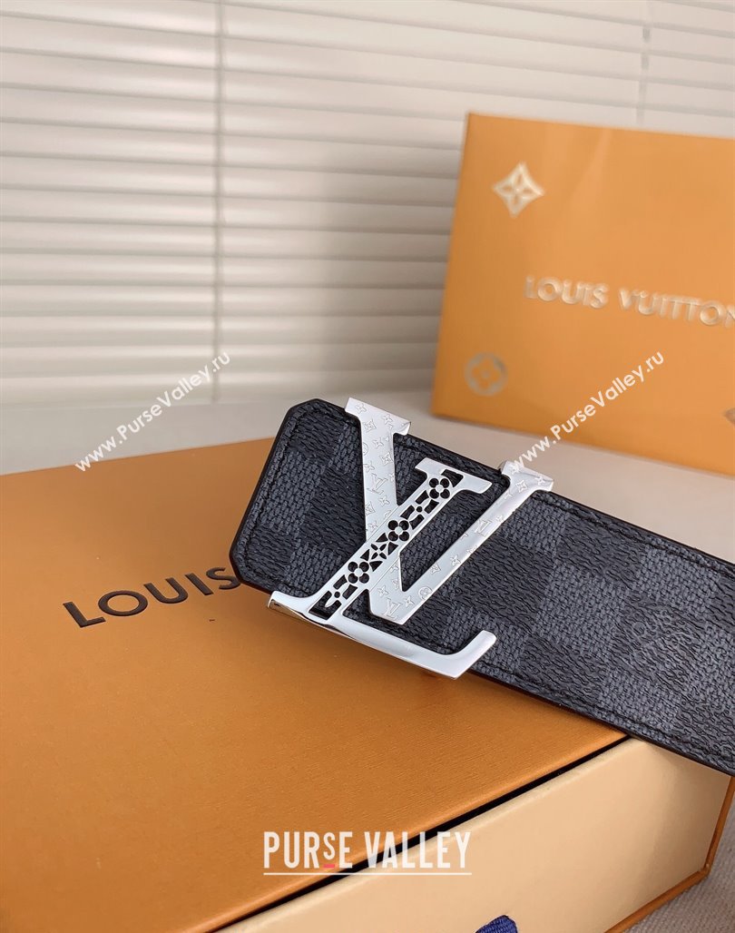 Louis Vuitton Mens Belt 4cm with LV Buckle Damier Graphite 2024 0510 (99-240510004)