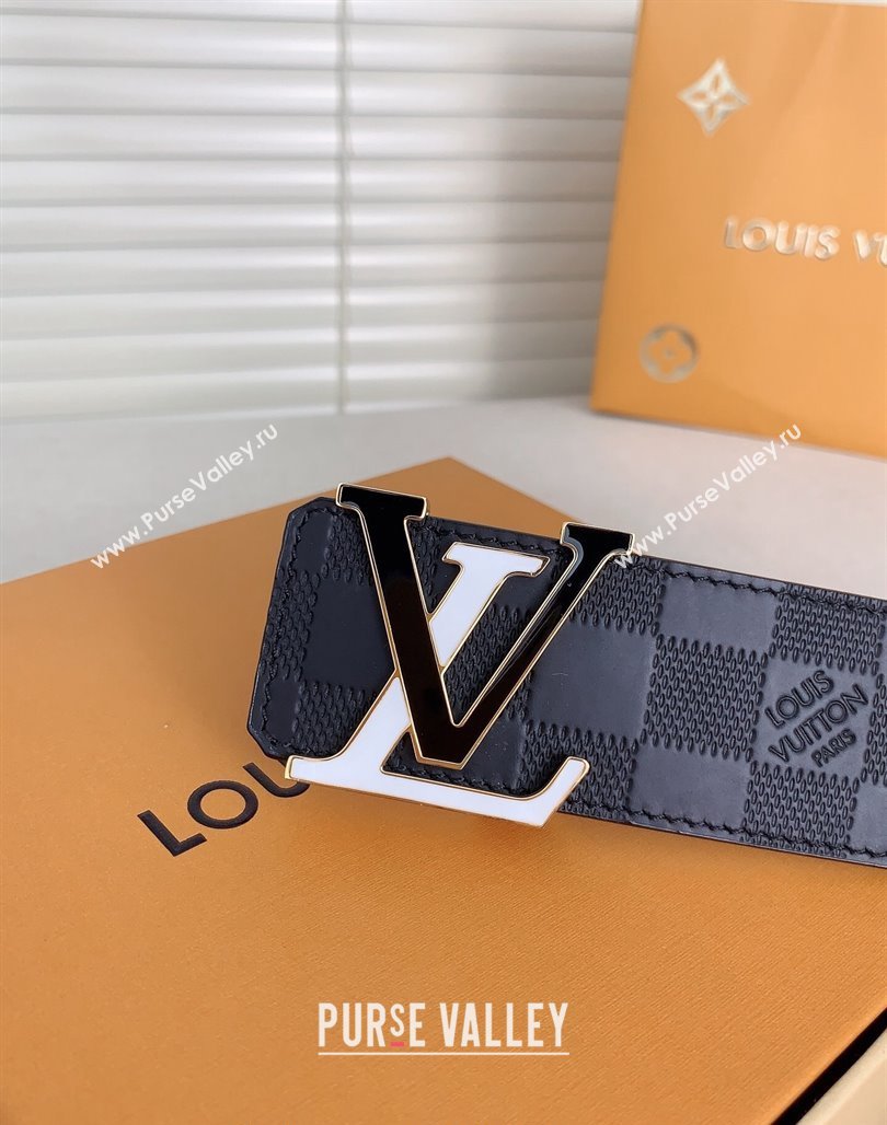 Louis Vuitton Mens Belt 4cm with LV Buckle Damier Leather 2024 0510 (99-240510009)