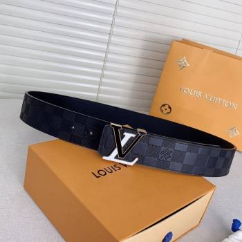 Louis Vuitton Mens Belt 4cm with LV Buckle Damier Leather 2024 0510 (99-240510009)