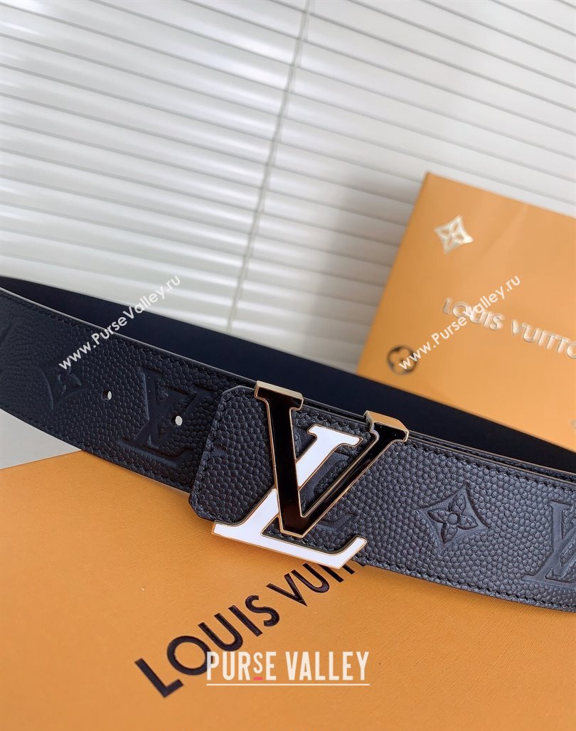 Louis Vuitton Mens Belt 4cm with LV Buckle in Grained Leather 2024 0510 (99-240510010)