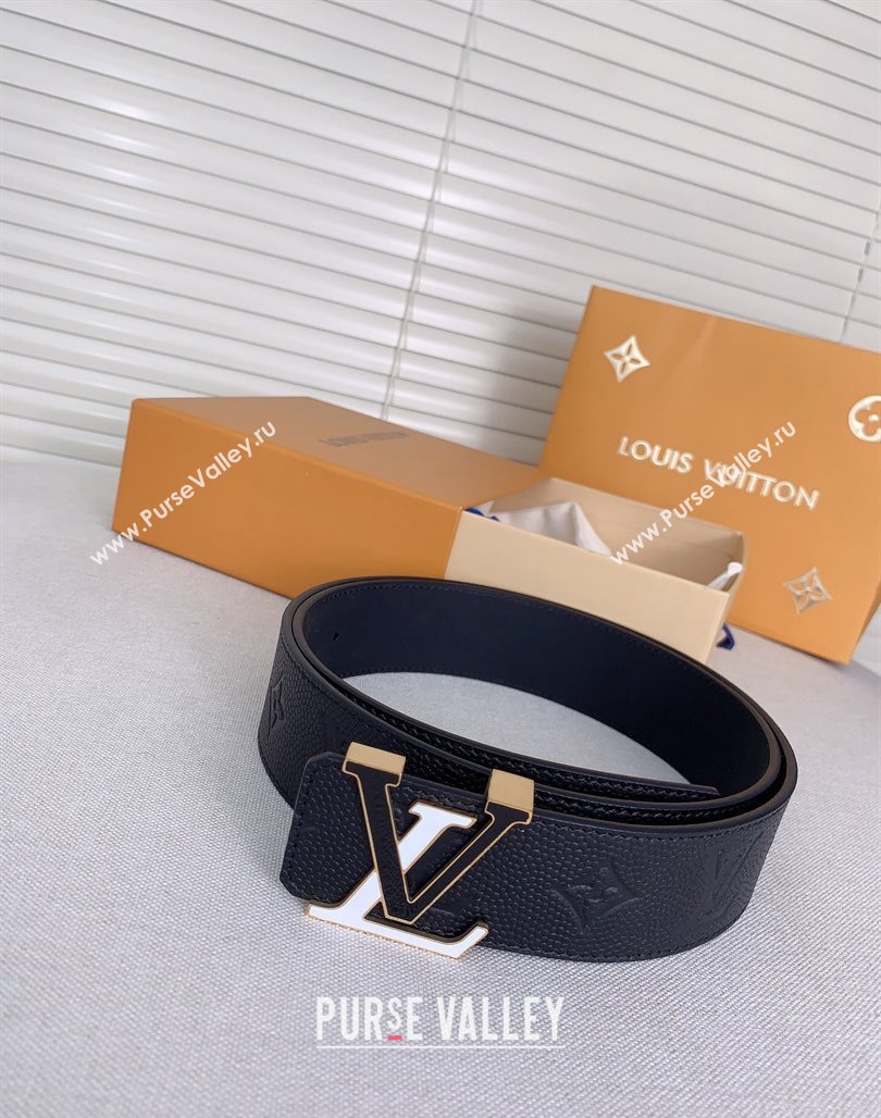 Louis Vuitton Mens Belt 4cm with LV Buckle in Grained Leather 2024 0510 (99-240510010)