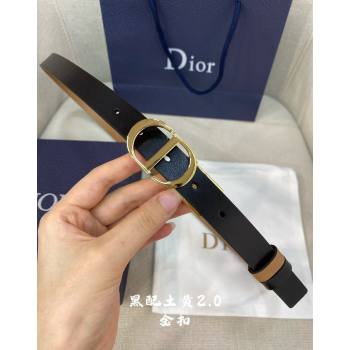 Dior Leather Reversible Belt 2cm with CD Buckle Black/Brown 2024 051001 (99-240510014)