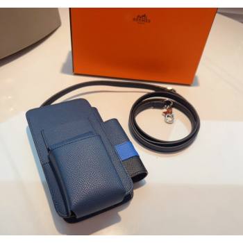Hermes Way Phone Pouch Mini bag in Calfskin Dark Blue 2024 (99-240510071)