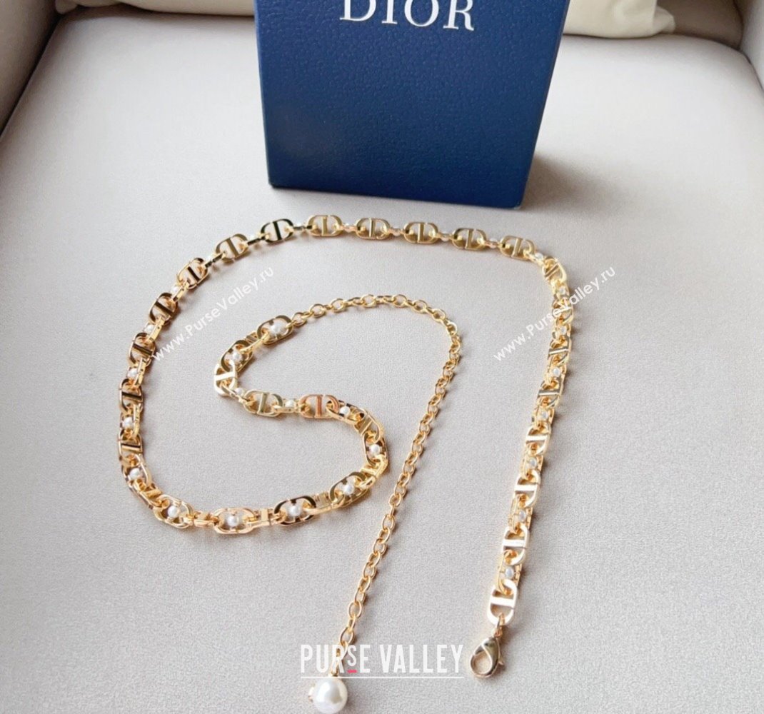 Dior CD Chain Belt with Pearls 2024 0510 (99-240510093)