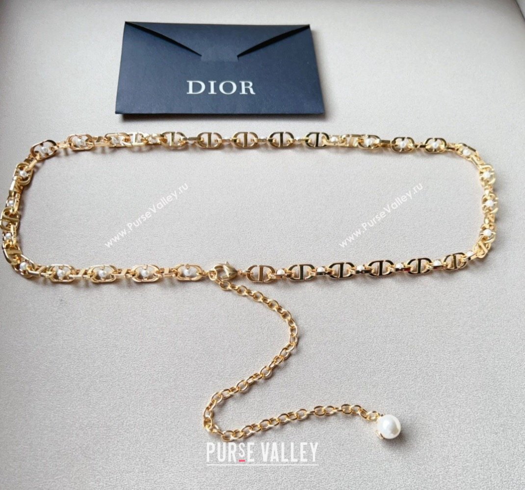 Dior CD Chain Belt with Pearls 2024 0510 (99-240510093)