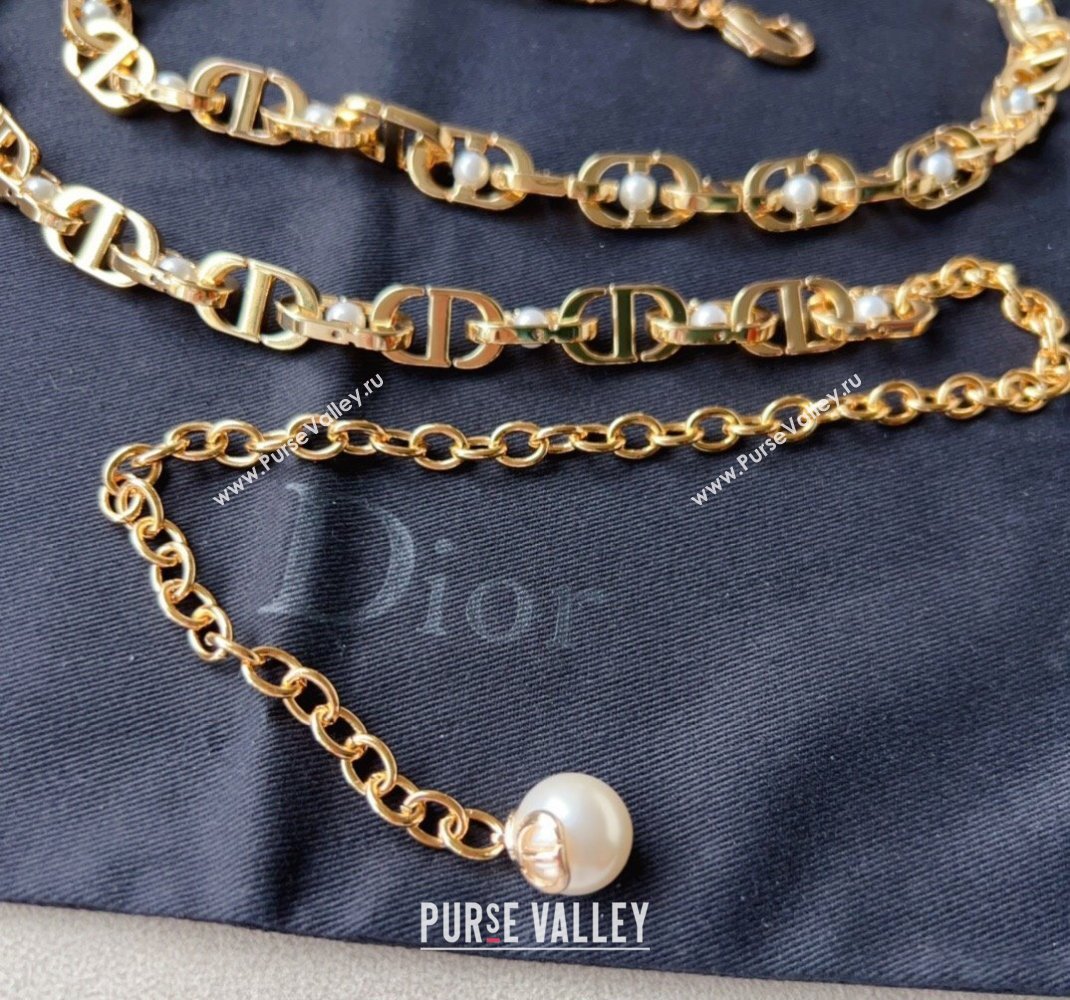 Dior CD Chain Belt with Pearls 2024 0510 (99-240510093)