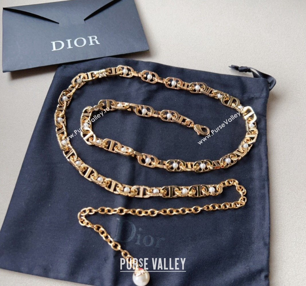 Dior CD Chain Belt with Pearls 2024 0510 (99-240510093)