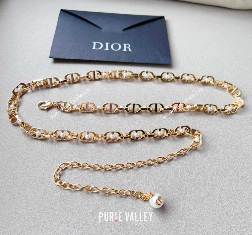 Dior CD Chain Belt with Pearls 2024 0510 (99-240510093)