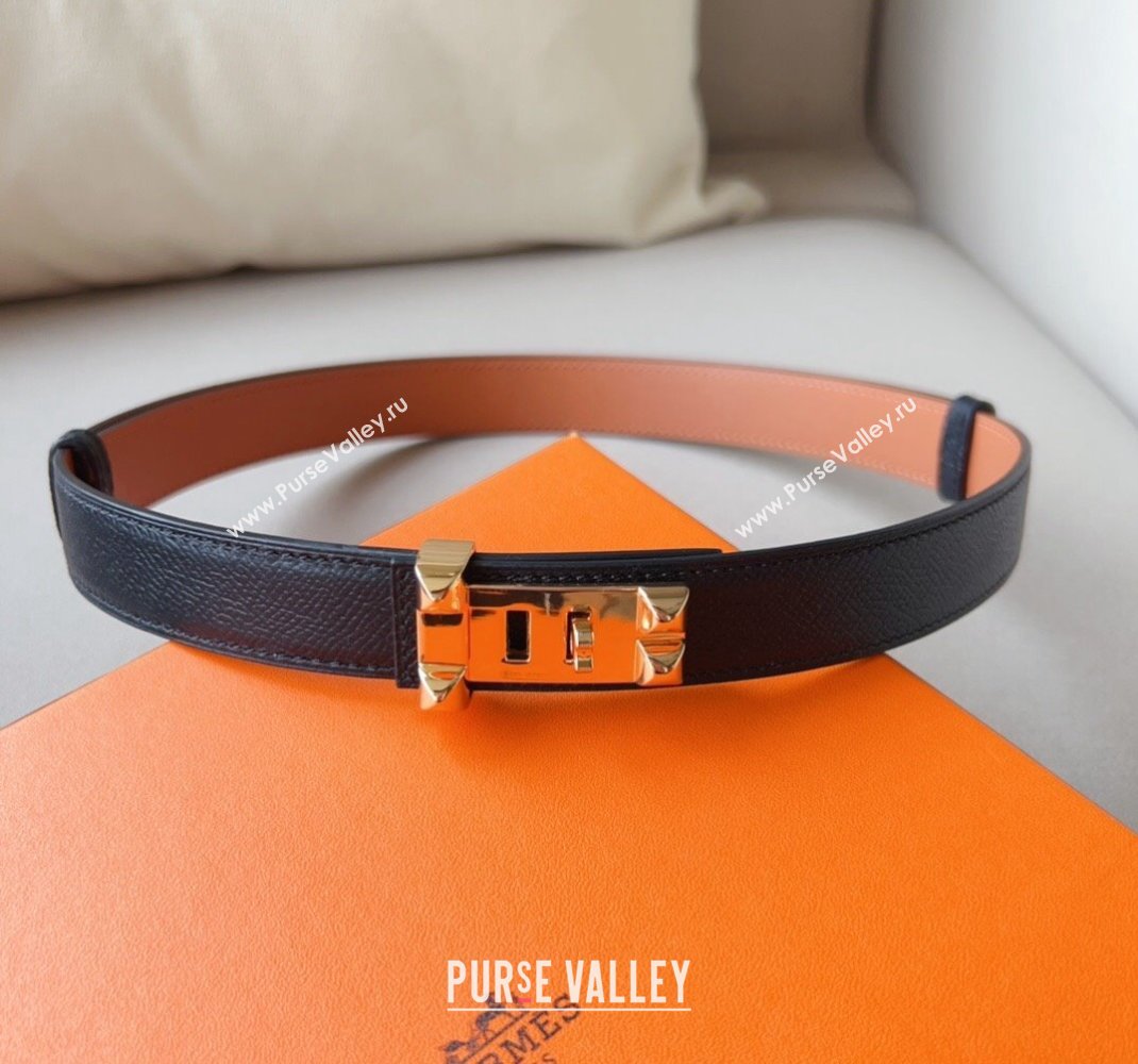 Hermes Collier De Chien Belt 2.4cm in Calfskin Black 2024 0510 (99-240510038)