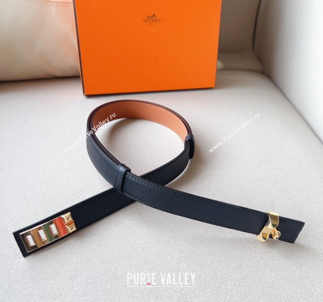 Hermes Collier De Chien Belt 2.4cm in Calfskin Black 2024 0510 (99-240510038)