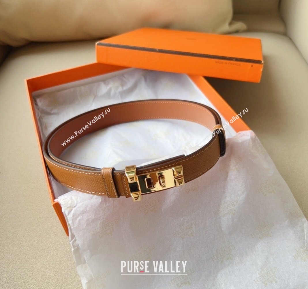 Hermes Collier De Chien Belt 2.4cm in Calfskin Brown 2024 0510 (99-240510039)