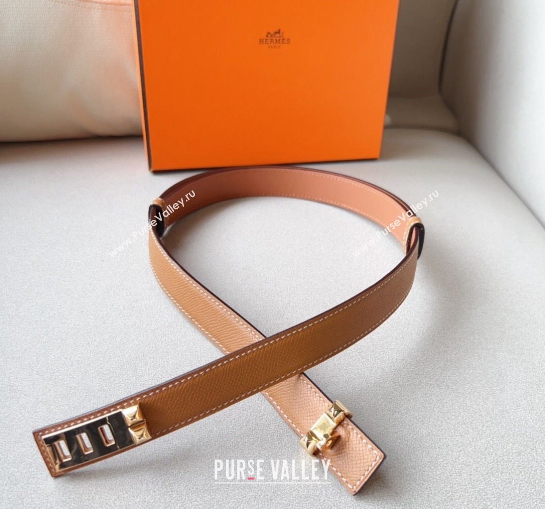 Hermes Collier De Chien Belt 2.4cm in Calfskin Brown 2024 0510 (99-240510039)