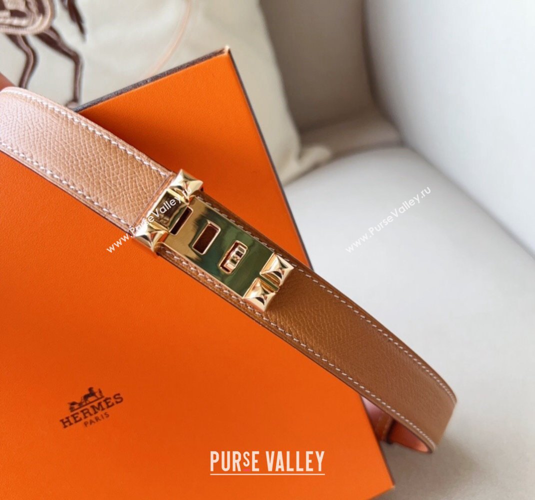 Hermes Collier De Chien Belt 2.4cm in Calfskin Brown 2024 0510 (99-240510039)