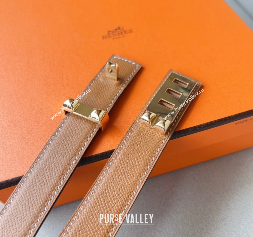 Hermes Collier De Chien Belt 2.4cm in Calfskin Brown 2024 0510 (99-240510039)