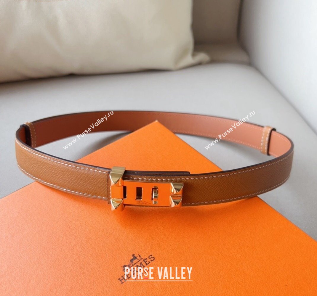Hermes Collier De Chien Belt 2.4cm in Calfskin Brown 2024 0510 (99-240510039)