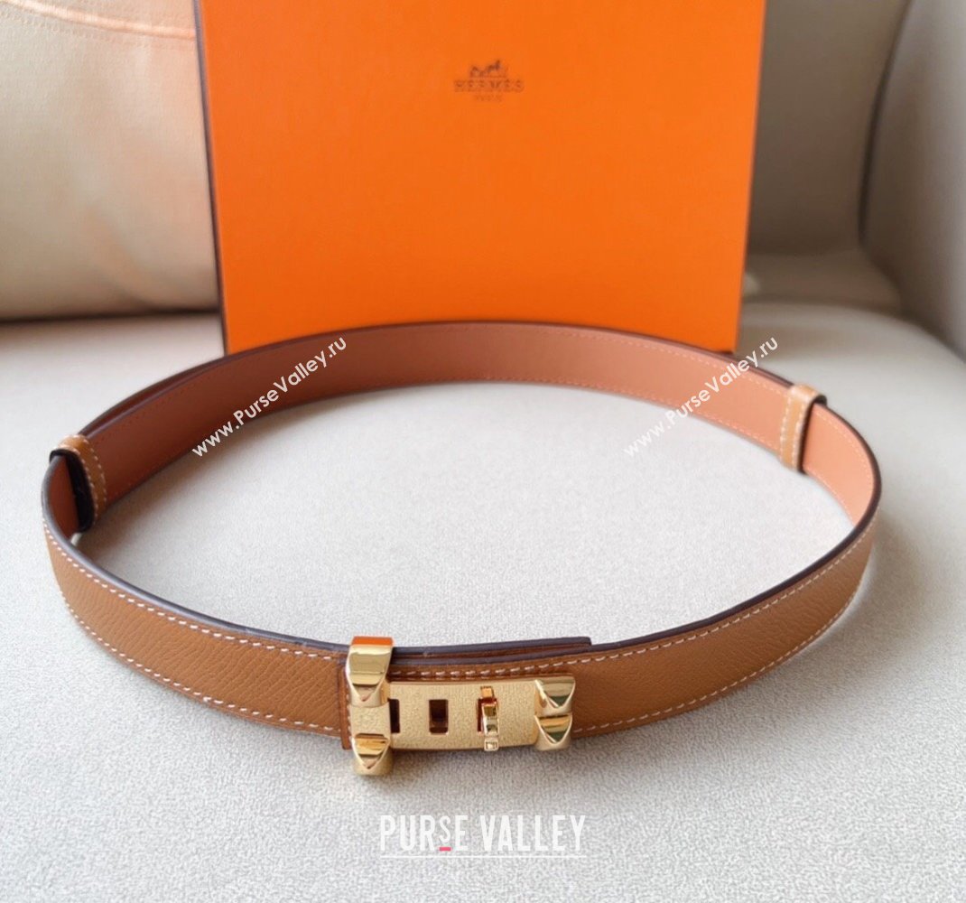 Hermes Collier De Chien Belt 2.4cm in Calfskin Brown 2024 0510 (99-240510039)