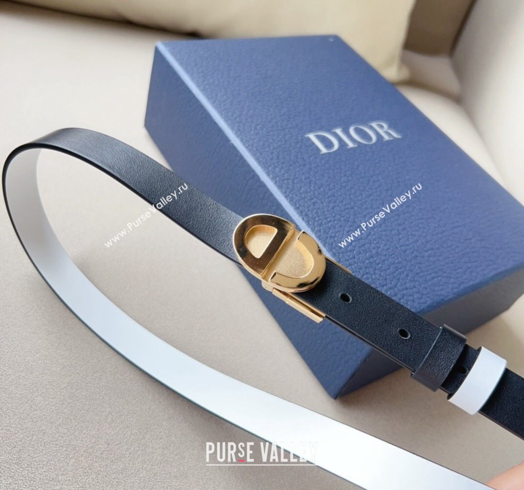 Dior Leather Reversible Belt 2cm with CD Metal Buckle Black/White/Gold 2024 0510 (99-240510020)