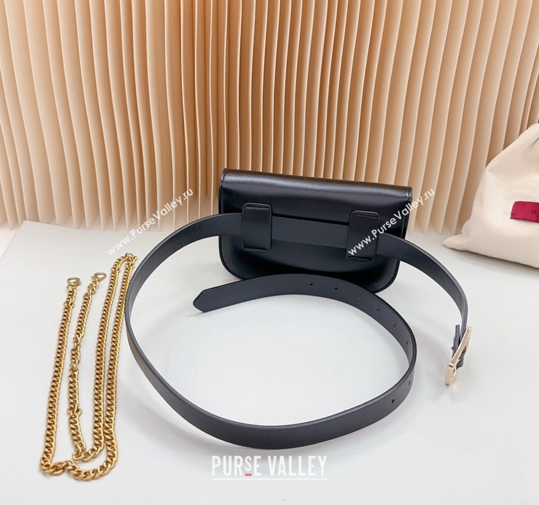 Valentino VLogo Pouch Belt in Calfskin Black 2024 0614 (99-240615075)