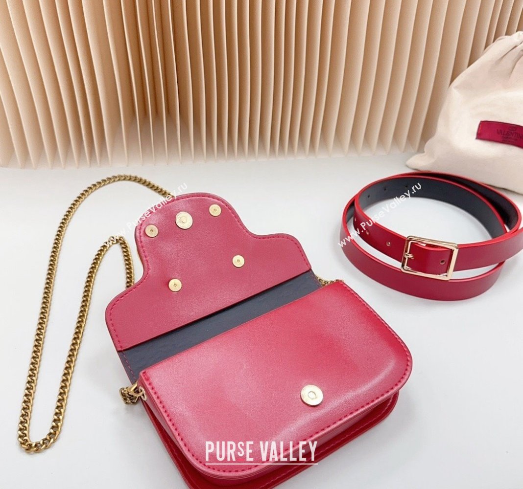 Valentino VLogo Pouch Belt in Calfskin Red 2024 0614 (99-240615076)