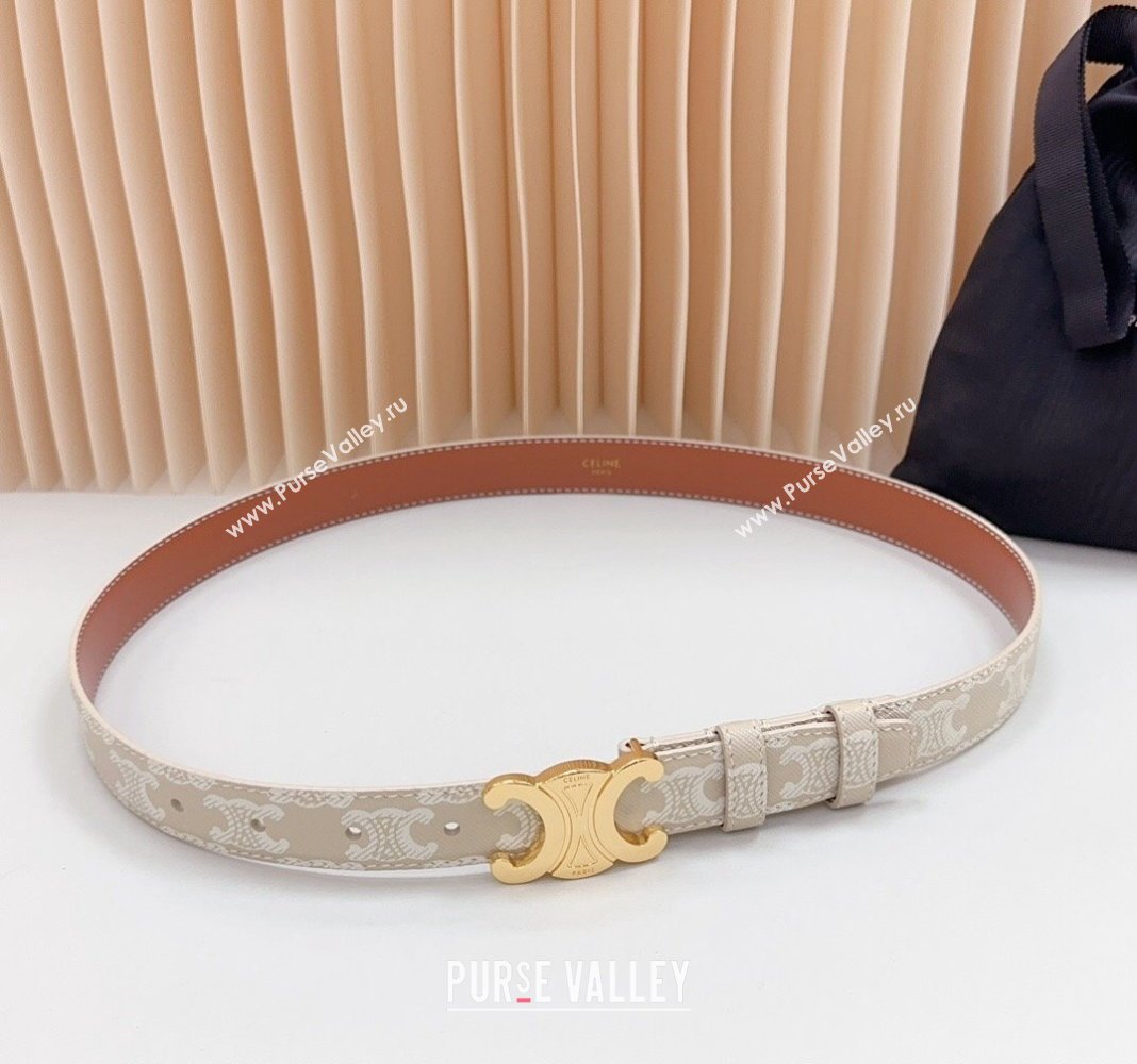 Celine Triomphe Canvas Belt 2.5cm Grey 2024 0615 (99-240617001)