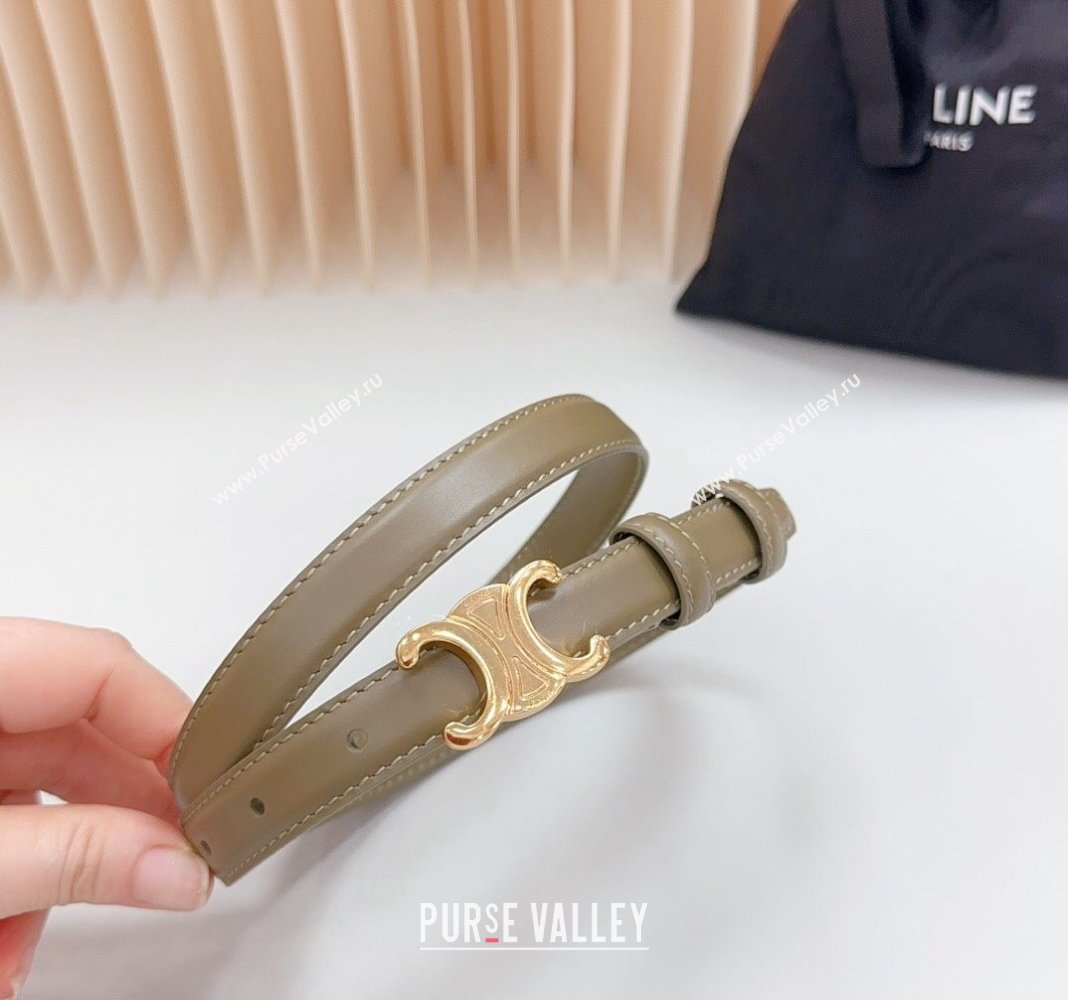 Celine Leather Belt 2.5cm Khaki Green 2024 0615 (99-240617004)