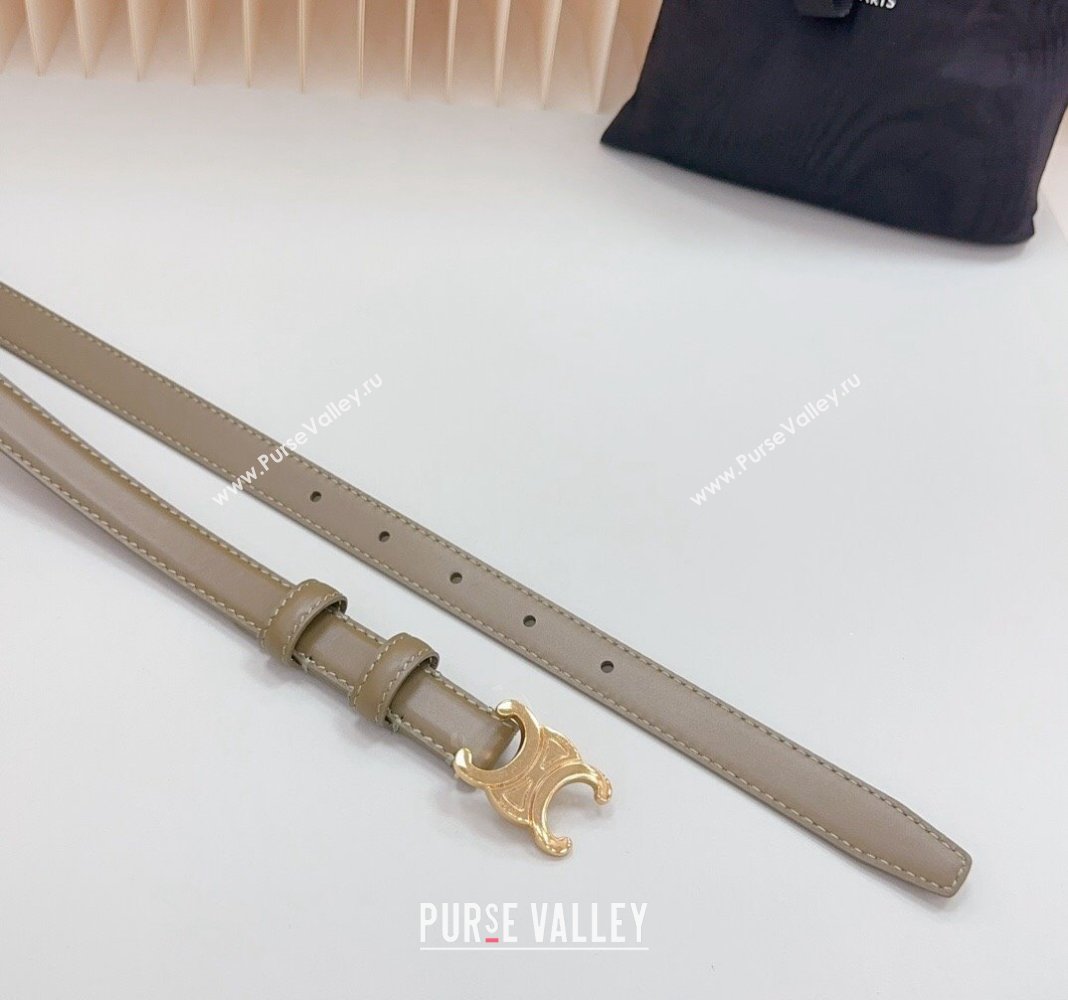 Celine Leather Belt 2.5cm Khaki Green 2024 0615 (99-240617004)
