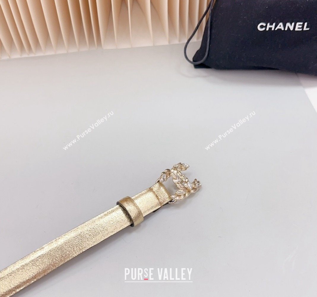 Chanel Calfskin Belt 2cm with Strass CC Buckle Gold-Tone 2024 0617 (99-240617009)