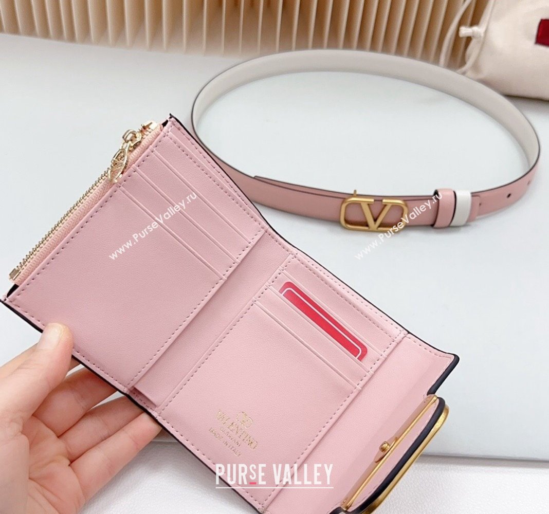 Valentino VLogo Pouch Belt 2cm in Calfskin Light Pink 2024 0615 (99-240615073)