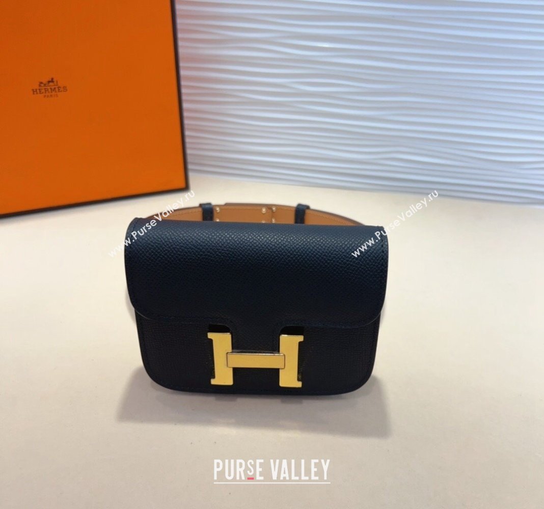 Hermes Kelly Buckle Pouch Belt in Grained Calfskin with Gold Hardware Black 2024 0706 (99-240706024)