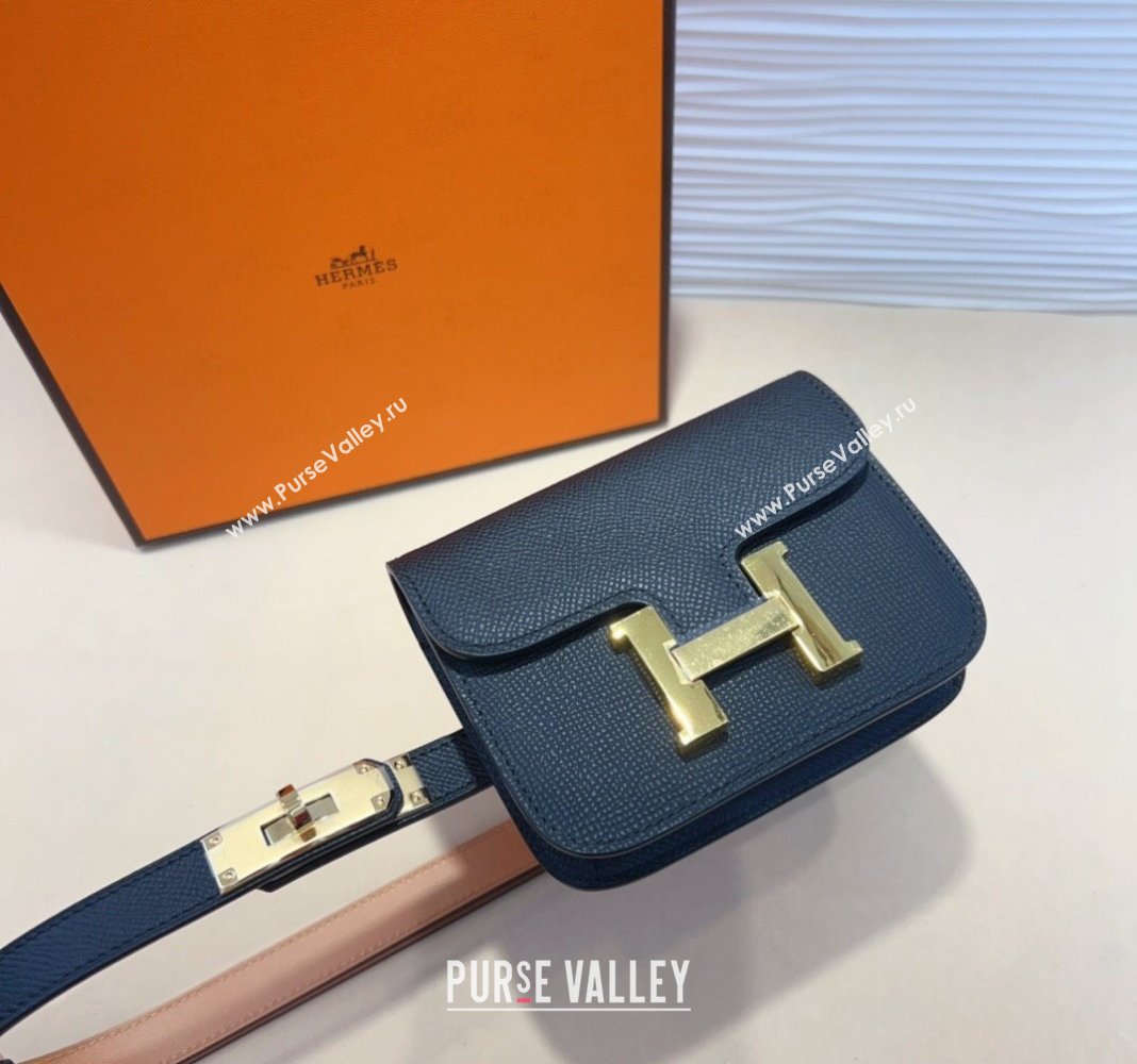 Hermes Kelly Buckle Pouch Belt in Grained Calfskin with Gold Hardware Black 2024 0706 (99-240706024)