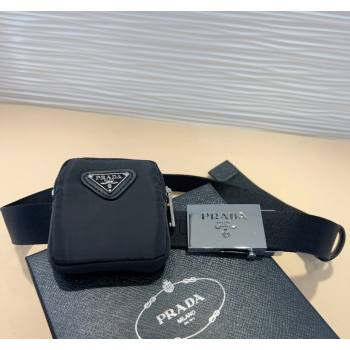 Prada Black Nylon Pouch Belt 2024 070802 (99-240708040)